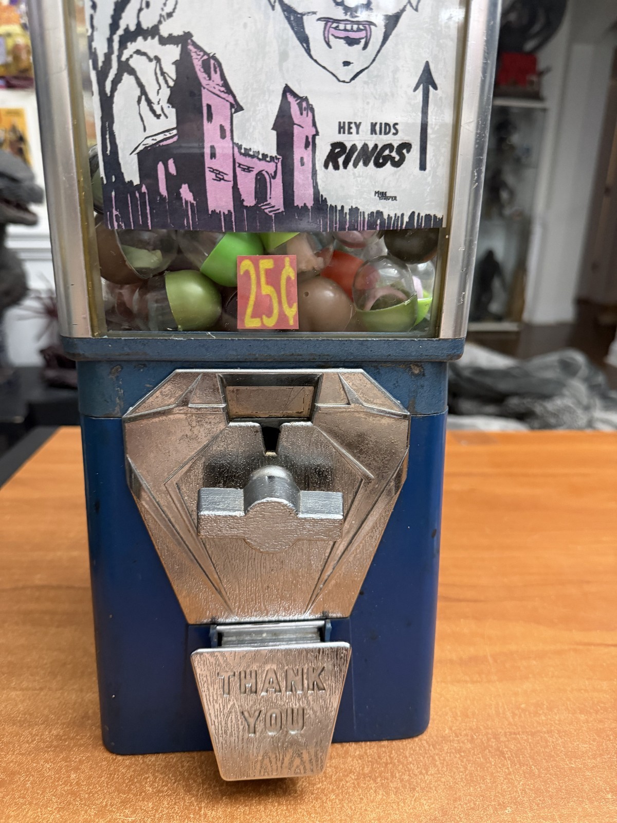 1960's Oak vista monsters Horror gumball Machine with Key Mancave