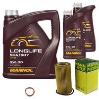 Mann Inspektionspaket 7L Mannol Longlife 5W-30 FüR Audi A6 Avant 3.0 50 TDI