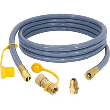 12 Feet 1/2-Inch Natural Gas Hose with Quick Connect Fitting for BBQ, Grill, ...