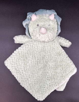 Dream Gro Green Triceratops Dinosaur Lovey Baby Extra Plush Security Blanket