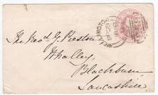 1858 QV 1d PINK COVER WELLINGTON SIDEWAYS DUPLEX TO THE REVEREND G PRESTON