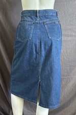Vintage 1980s Calvin Klein Denim Skirt High Waist 5 Pocket USA Sz 10 Excellent