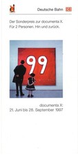 DB Deutsche Bahn – Sonderpreis zur Documenta X. 1997 Preiswerter Weg nach Kassel