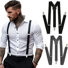 Heavy Duty Suspender Elastic Durable Adjustable Trouser Braces Accessories UK..