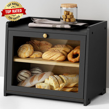 Double Layer Bread Box for Kitchen Countertop...