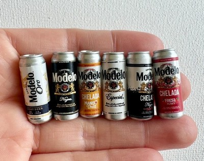 Miniature dollhouse 1:6 Alani drink red bull Monster energy drink Modelo  beer