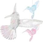  3pcs Hummingbird Ornament Acrylic Iridescent Clear Hummingbird Pendants for