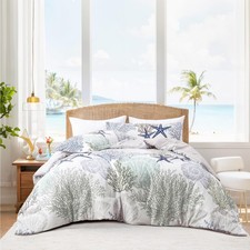 Tritard Coastal Comforter Set King Size 3 Piece, Soft Beach King, Coastal2