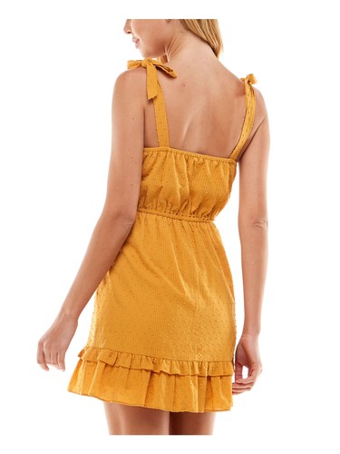 CITY STUDIO Womens Yellow Insets Tie At Shoulder Mini Dress XL - Picture 10 of 11