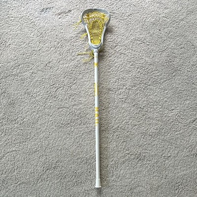 STX STX Pro Complete Lacrosse Stick White/Yellow Mesh Head Stringing