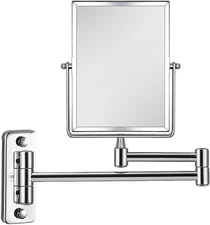3X Magnifying Wall Mounted Vanity Makeup Mirror | Rectangular 8X6 Inch with Exte