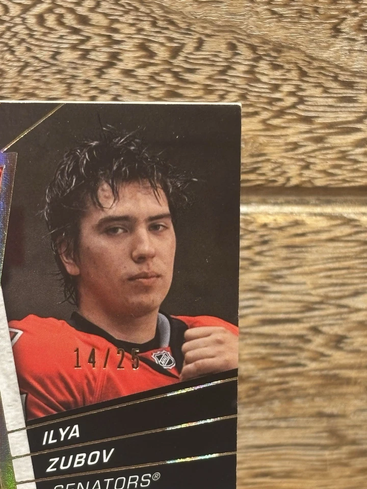 2008-09 UD SPx Rookie Gold Auto Patch # /25 Ilya Zuni Rare SP Senators - Image 3 of 4