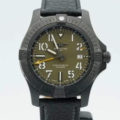 BREITLING AVENGER NIGHT MISSION HERREN UHR 45MM TITAN BR846 SCHWARZ TOP V32395 - Bild 1 von 4