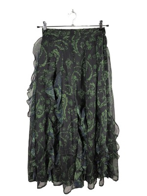 EVEN&ODD Volantrock Damen Rock Gr. DE 36 khaki-lila Casual-Look