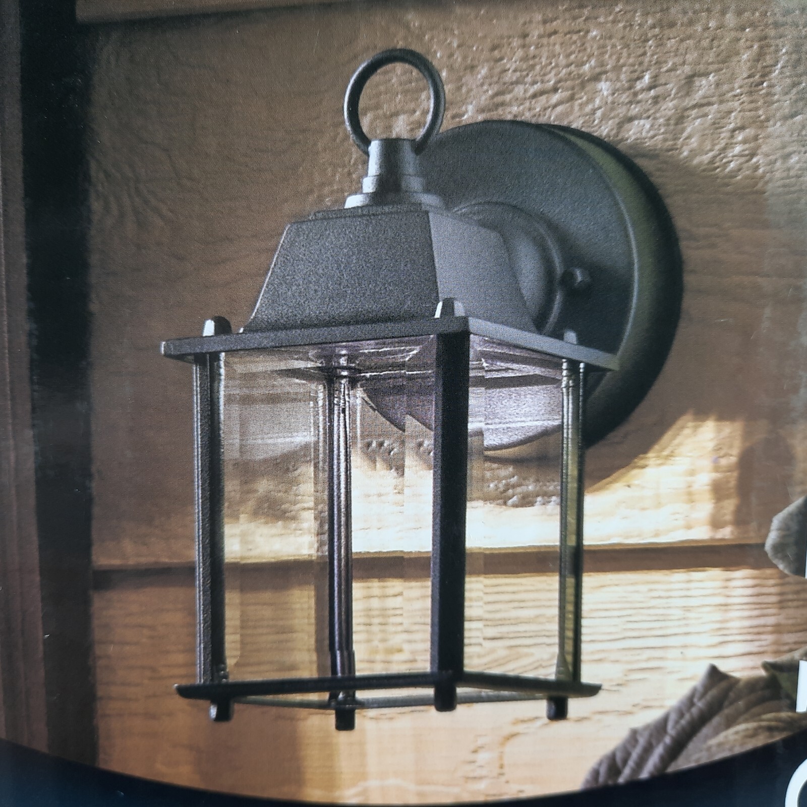 2 Hampton Bay Small Exterior LED Wall Lantern Black Finished Sconce