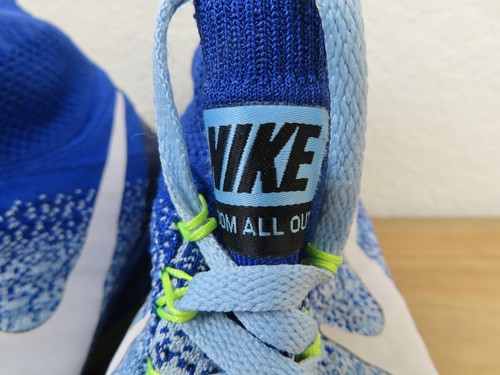 Nike Zoom All Out Flyknit Shoes Womens Size 9.5 Blue Mid Top Running Sneakers - Picture 10 of 10