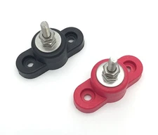 Red & Black Junction Block Power Post Set Insulated Terminal Stud #10 Ring 