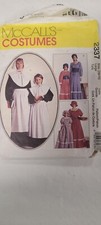 Sewing Pattern women's colonial prairie, pilgrim costume Large 16-18 Mccall 2337