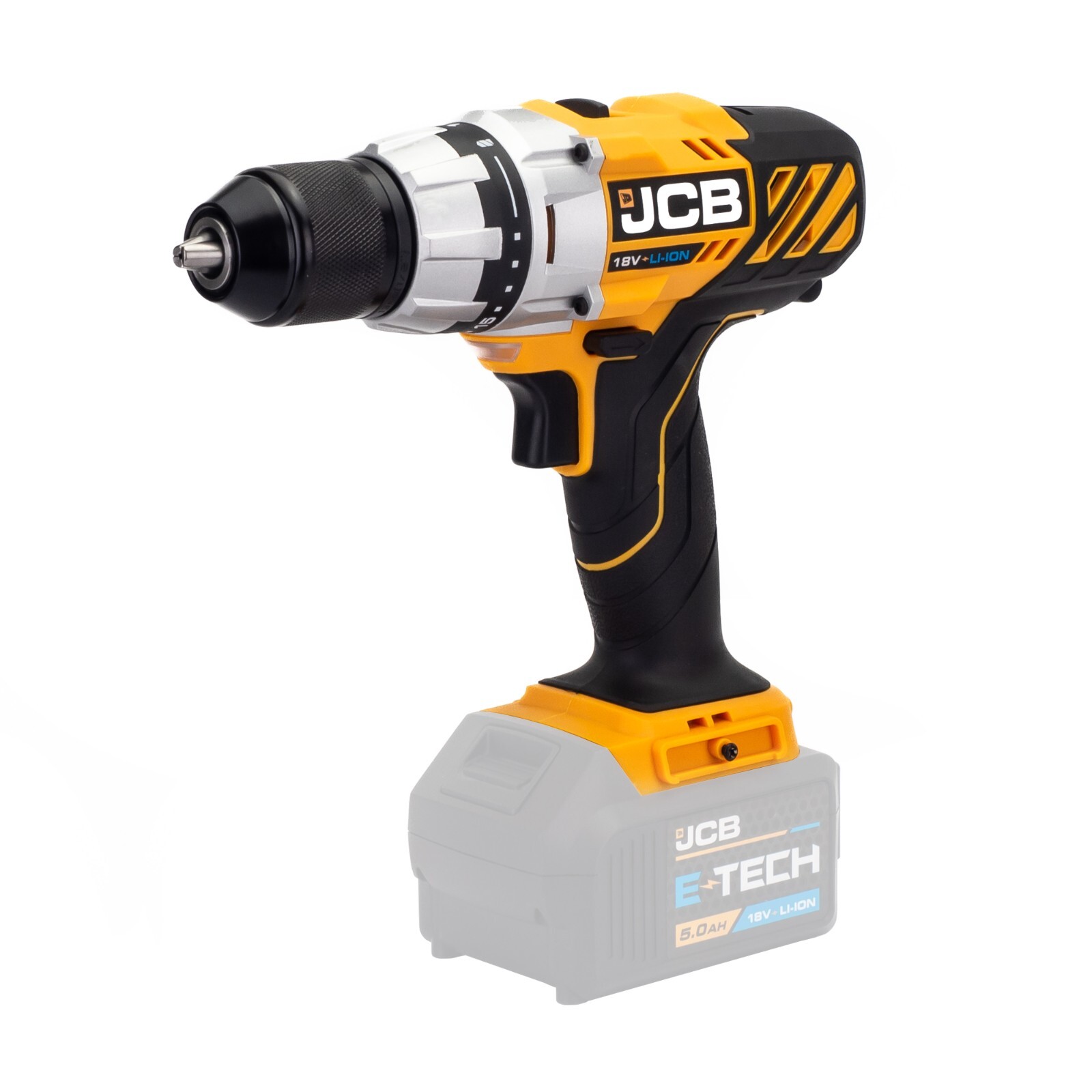 Jcb Tools Unisex Yellow Jcb 18V Cordless Drill Driver 13Mm 1/2" Keyless Chuck - Bare Unit Only In - Image 2