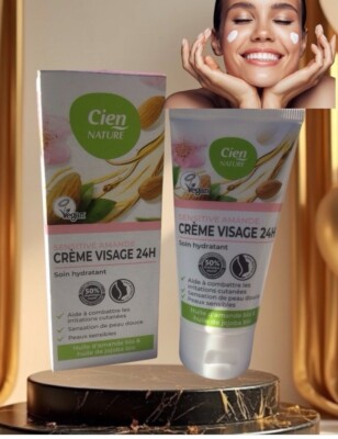 CIEN  NATURE CRÈMES SENSITIVE AMANDE SOIN VISAGE 24 H 50 ML X 3