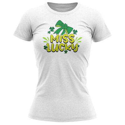 Miss Lucky T-Shirt Damen St Patricks Day Geschenk ihr lustig Junggesellinnenabschied Paddys