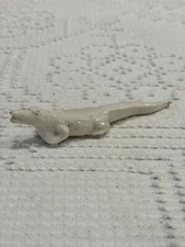 Vintage 5” White Albino Porcelain Alligator Crocodile Figurine