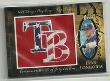 2010 Topps Manufactured Hat Logo Patch #MHR206 Evan Longoria sn # 81/99