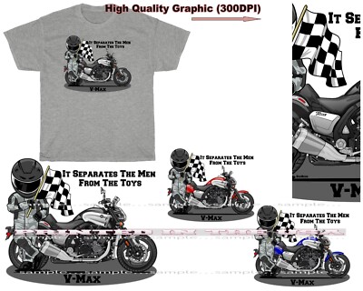 Yamaha V Max V-Max Motorcycle Racing Biker Toys DigiRods Cartoon Gray T Shirt