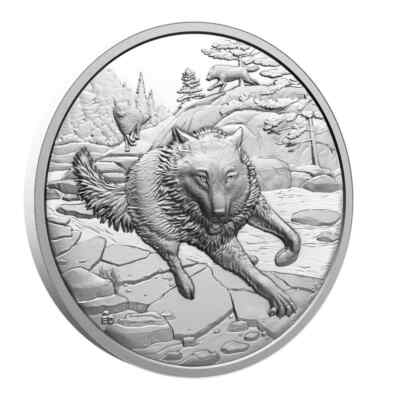 2025 Canada 1 oz Proof Silver Great Hunters Wolf in High Relief
