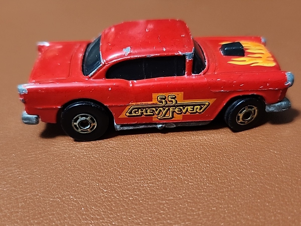 Hot Wheels 'The Hot Ones' 1955 Chevy Fever Red w/Gold Wheels 1980s