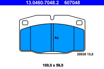 ATE 13.0460-7048.2 Bremsbelagsatz, Scheibenbremse für OPEL,VAUXHALL