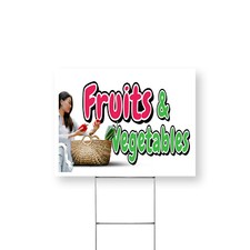 Fruits and Vegetables Yard Sign Fresh Produce, Local Farms, Seasonal Offers