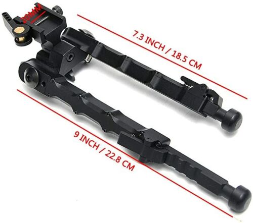 V9 Rifle Bipod 7.25- 9" Shooting Swivel Adjustable QD Rail Mount Hunting - Picture 3 of 11