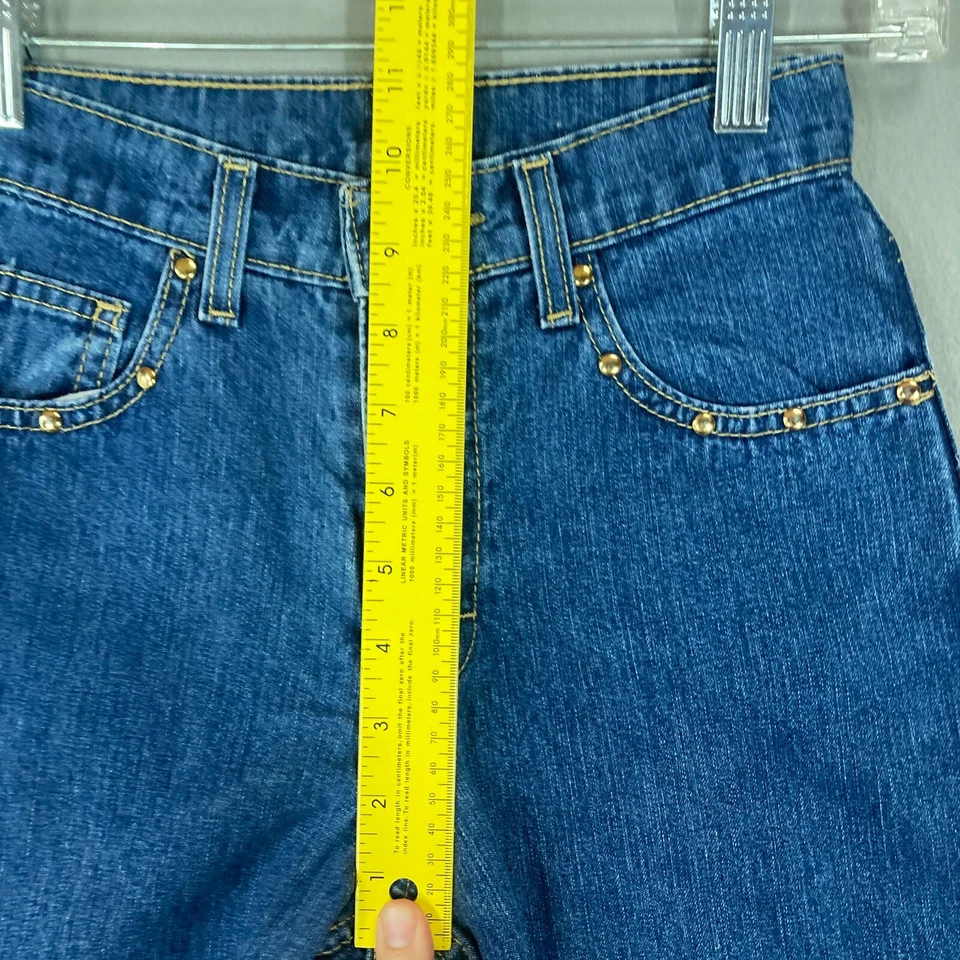 Flare Jeans 90s Y2K Girls 12 Jeans Bell Bottoms Studded Jordache Bareback Denim  - Image 4 of 4