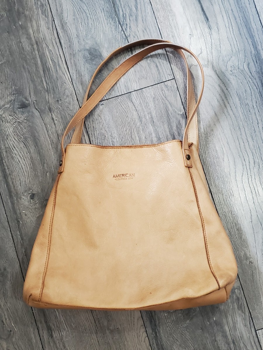 American Leather Liberty Shopper Shoulder Bag Tooled Leather