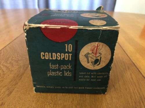 Vintage 1950s COLD-SPOT Fast-Pack Plastic Lids #6966 Vap-O-Can Sears Roebuck USA - Picture 1 of 9