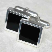 Natural Black Onyx Gemstone 925 Sterling Silver Cufflinks Specially For Men's