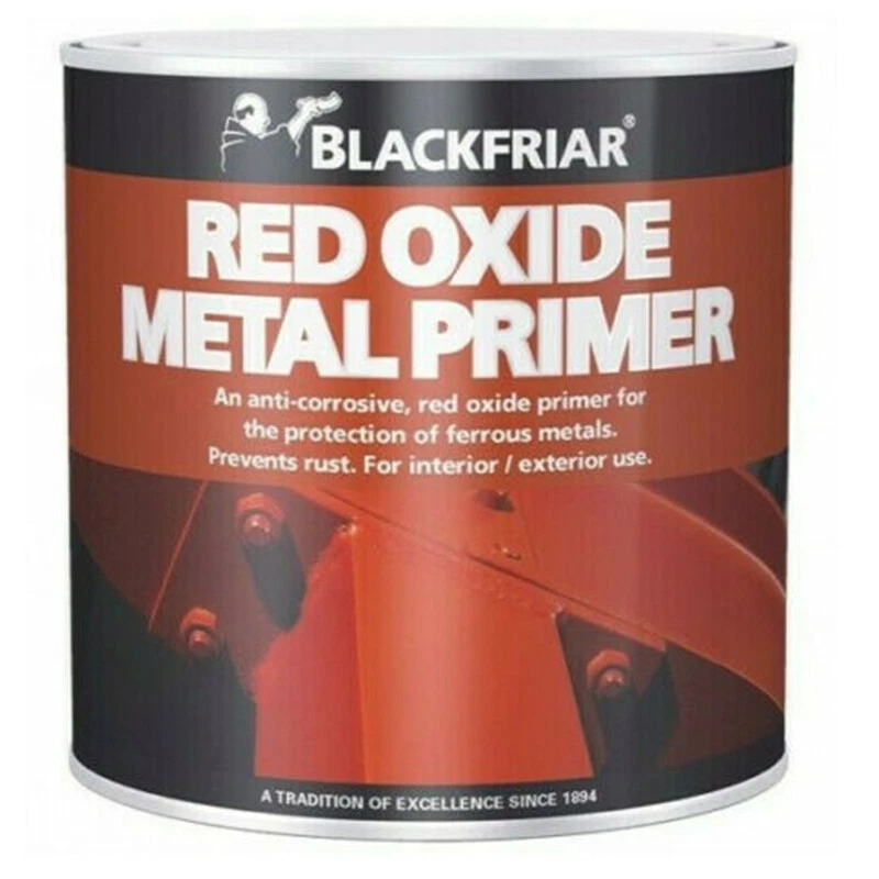 BLACKFRIAR Red Oxide Primer Anti-Corrosive Brush Paint Metal Iron Steel Prevents Rust 250ml