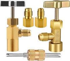 R134A Quick Coupler Adapter Self-Sealing & Puncture Can Tap for Car AC System