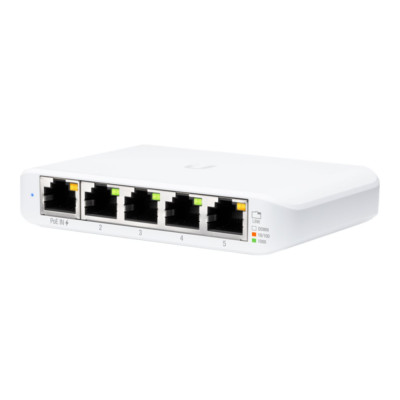 Ubiquiti UniFi Flex Mini-PoE-Schalter mit 5 Anschlüssen, Smart Switch, 5 V