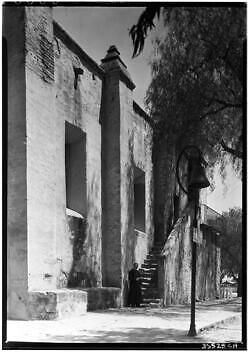 Exterior View Of The San Fernando Mission Showing A Priest California Old Photo