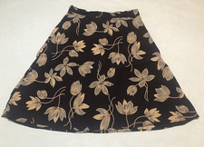 Ralph Lauren Vintage 100 Silk Floral Black Skirt -Hong Kong-Size 6