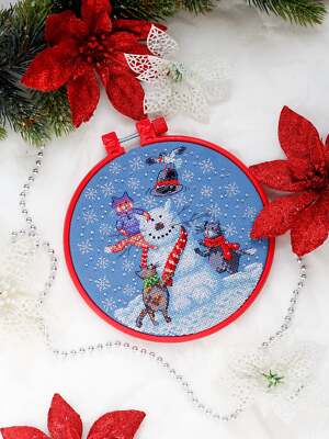 Abris Art Cross stitch kit Snowman cat AHM-026