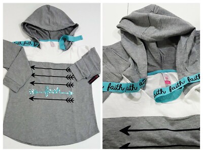 NO BO girls Hoodie Shirt long sleeve top XS L XL XXL Gray White Blue NWT 