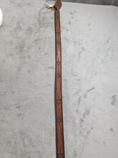 Vintage Hand Made Leather Hide Hat Band Diamond Pattern Burned Design 22" 13