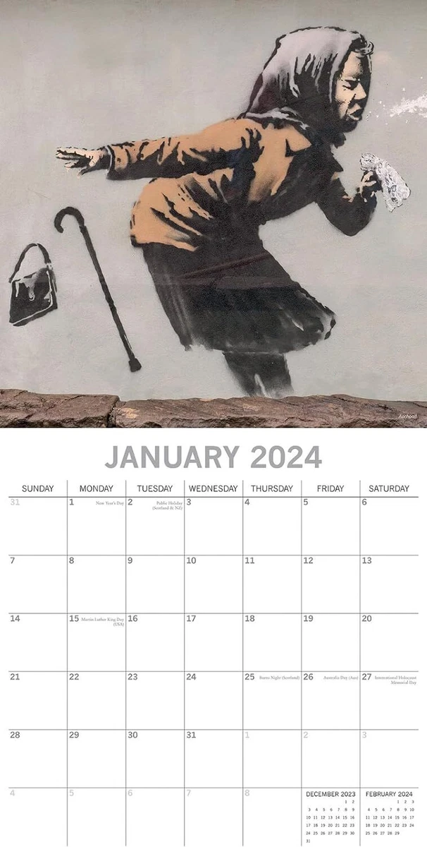 BANKSY - 2024 WALL CALENDAR - BRAND NEW - 07607 | eBay