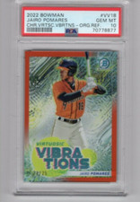 2022 Bowman Virtuosic Vibrations Jairo Pomares Orange Refractor #/25 PSA 10