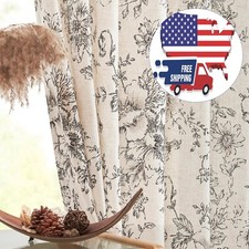 Cortinas de mezcla de lino con dise o floral para sala de estar de 84 pulgadas