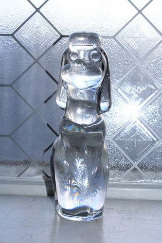 Large Daum France Crystal Poodle Statue Dog Figurine 9" - Picture 4 of 7