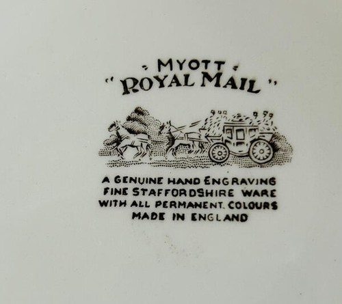 Myott Royal Mail Staffordshire Ware 9 1/2" Plate Horse & Carriage England - Picture 3 of 3